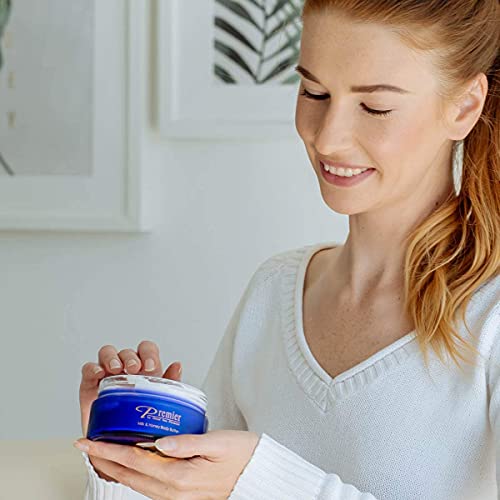 Premier Dead Sea Aromatic Body Butter- Milk and Honey, anti aging skin care, moisturizer, hydrating shea butter, firming, age spots, neck & Décolleté, lightweight & silky, 5.95Fl.oz