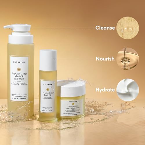 Naturium The Glow Getter Body Oil, Botanical Blend with Squalane, 3.4 oz