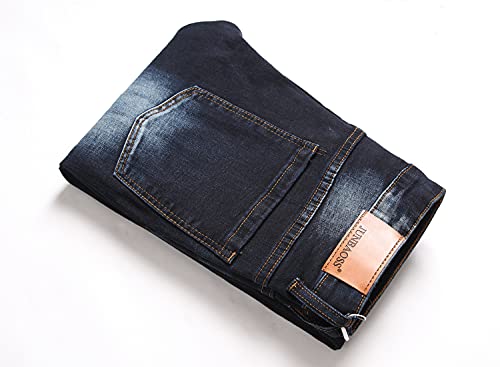 JUNBAOSS Men's Slim Fit Stretch Jeans Ripped Skinny Jeans for Men, Distressed Straight Leg Fashion Comfort Flex Waist Pants