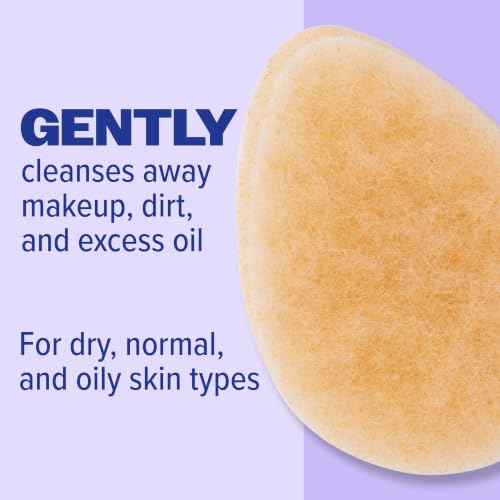 Buf-Puf Gentle Facial Sponge, Dermatologist Developed, Removes Deep Down Dirt & Makeup That Causes Breakouts and Blackheads, Reusable, Exfoliating, 1 Count