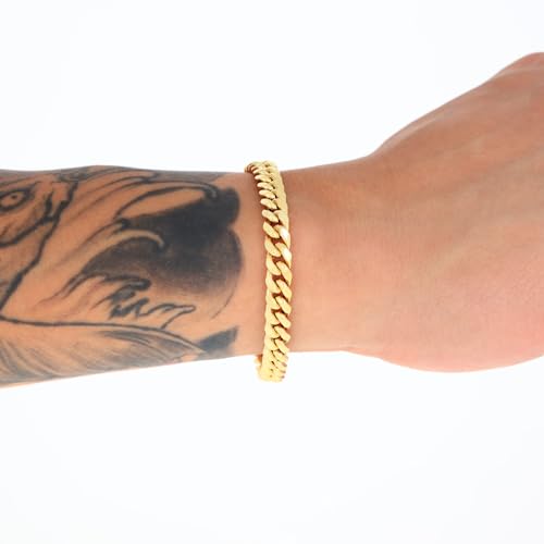 Nuragold 14k Real Yellow Gold Miami Cuban Link 6.5mm Chain Italian Bracelet - 7"