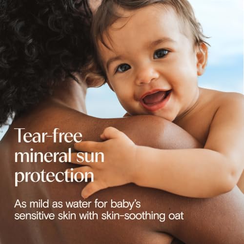 Aveeno Baby Continuous Protection Mineral Sunscreen Stick for Sensitive Skin with Broad Spectrum SPF 50 Protection for Face & Body, Naturally Sourced 100% Zinc Oxide, Travel Size, 0.47 oz