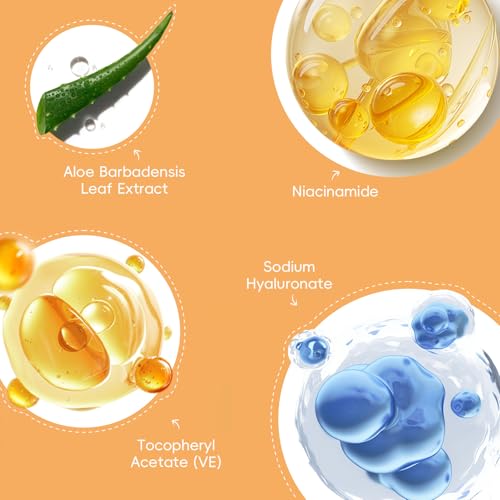 QUIYUM Turmeric Vit-C Skin Care Set, 7PCS Facial Skincare Routine for Women