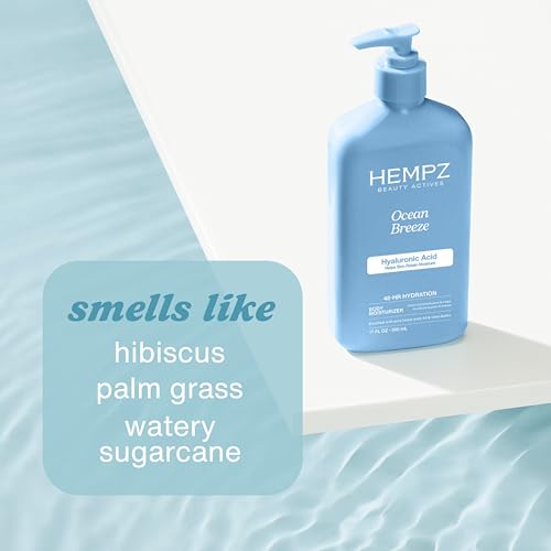 Hempz Body Lotion - Ocean Breeze Limited Edition Daily Moisturizing Cream, Shea Butter, Aloe, Body Moisturizer - Skin Care Products, Hemp Seed Oil - 17 Fl Oz