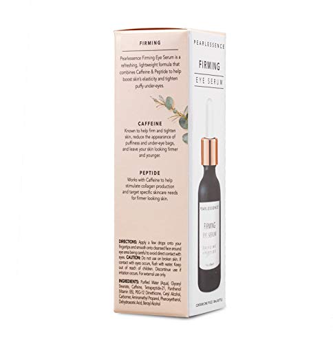 Pearlessence Firming Eye Serum with Caffeine + Peptide – Rejuvenates Puffy Eyes & Reduces Under Eye Bags | Made in USA & Cruelty Free (1oz)