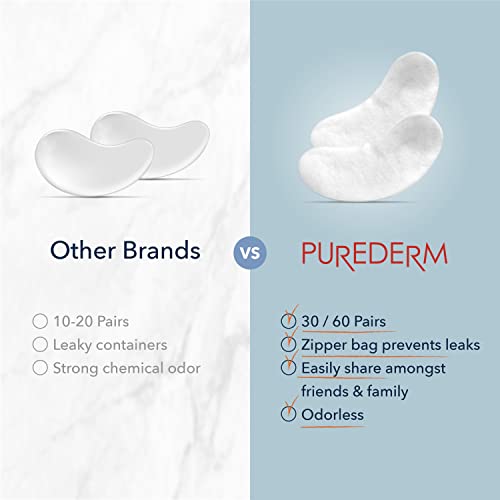 Purederm Collagen Eye Patches for Puffy Eyes, Dark Circles & Fine Lines, Depuffing, Cooling & Firming Under Eye Masks, Korean Skin Care, 60 Count
