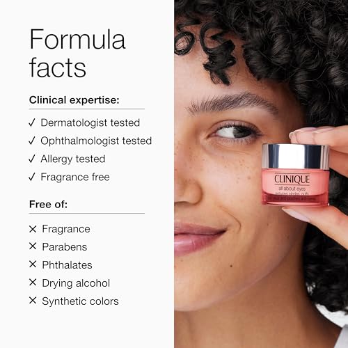 Clinique All About Eyes Lightweight Eye Cream With Vitamin C | Hydrating, Brightening, Depuffing + Dark Circle Reducing, 1 Ounce