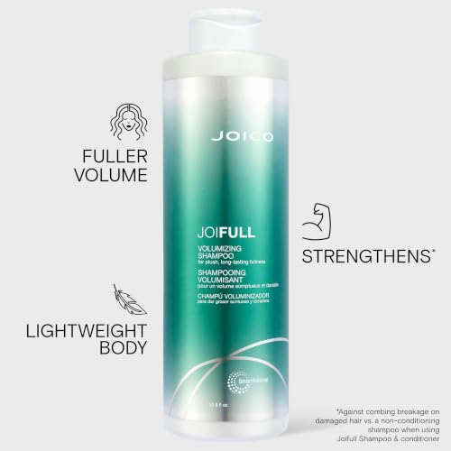 Joico JoiFULL Volumizing Shampoo | For Fine, Thin Hair | Add Instant Body | Long-Lasting Fullness | For Thicker Bouncier Hair | Boost Shine | With Lotus Flower & Bamboo Extract | 33.8 Fl Oz