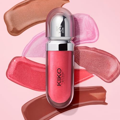 Kiko Milano 3D Hydra Lip Gloss – High Shine, Hydrating, Plumping, Non-Sticky, Moisturizing Lip Makeup – 04 Pearly Peach Rose – 6.5ml