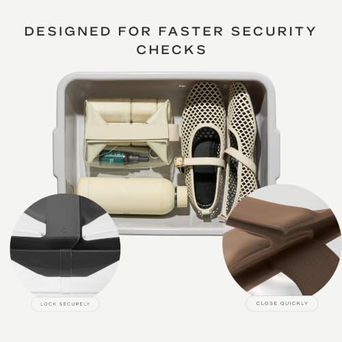 Cadence Parcel - Clear Travel Kit with Zipperless Magnetic Closure - Pebble, Medium - Durable, Leak-Resistant and TSA Approved Toiletry Bag - Modular Organization - Recycled TPU (1 Qt)