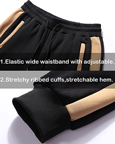 GXAMOY Men's 2 Pieces Tracksuits Running Sports Suits Drawstring Waistband Sweatsuit DarkGray Black(TZ05) XL