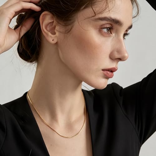 ckuscapo 14K Gold Necklaces for Women Gold Box Chain Gold Chain for Women