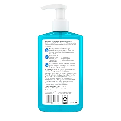 Neutrogena Hydro Boost Face Wash, Fragrance Free, 16 fl oz