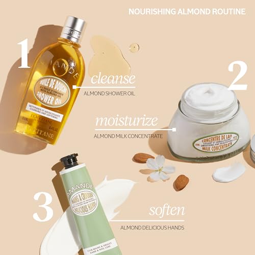L'OCCITANE Almond Delicious Hand & Nail Cream: Soften hands & Cuticles with Irresistible Almond Scent, Moisturizing, Infused With Almond Oil, 24-hour hydration*, 1 Oz