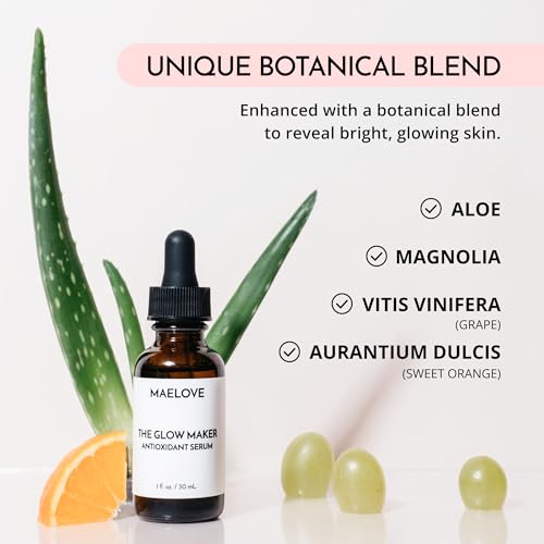 MAELOVE Glow Maker Vitamin C Serum with Vitamin E & Ferulic Acid, 1 fl oz