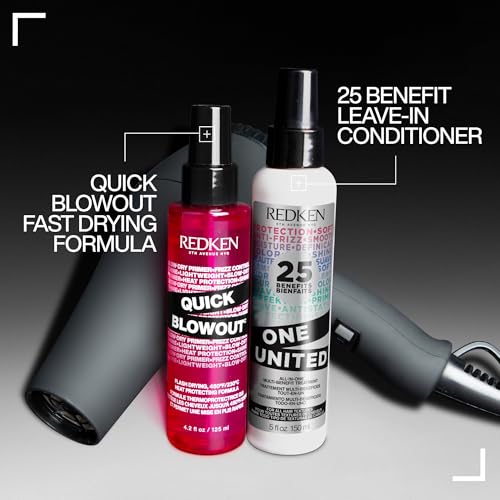 Redken Quick Blowout Heat Protectant Spray – For All Hair Types, 1 Fl Oz