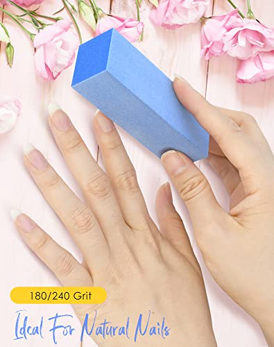 Maryton Nail Buffer Blocks, Fine 180/240 Grit for Natural Nails, 5 PCS