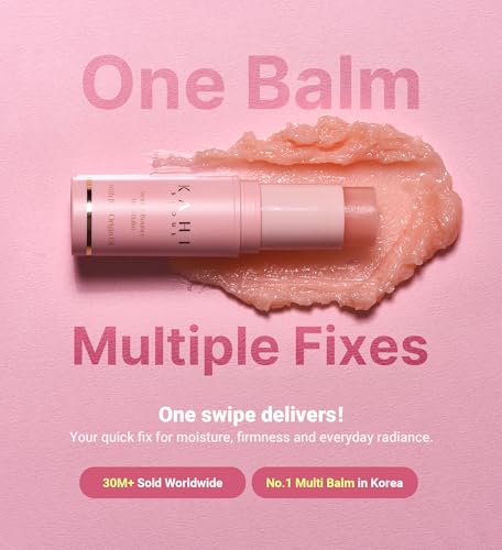 KAHI Wrinkle Bounce Multi Balm - DUO EDITION | All-in-One Hydrating Balm Eye Cream Make Up Base & Moisture Stick | Daily Moisturizer Stick with Salmon-derived sodium DNA (0.32 oz - Pack of 2)