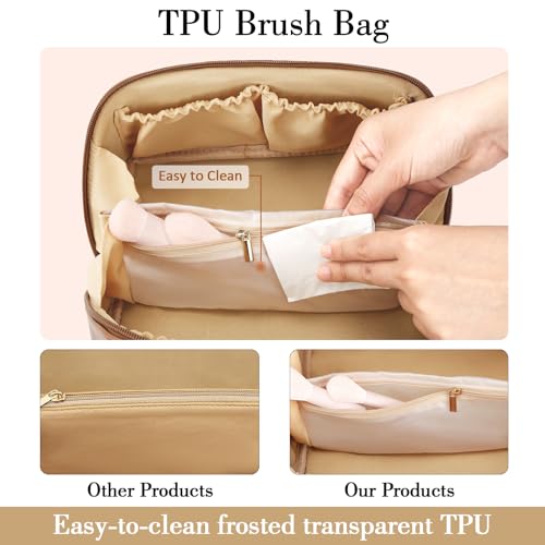 CLOUDWINGS Initial Makeup Bag Personalized Gift for Women Teen Girls