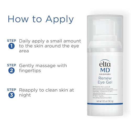 EltaMD Renew Eye Gel Serum for Dark Circles and Puffiness, 0.5 oz