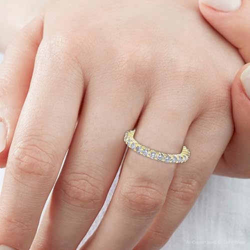 P3 POMPEII3 Pompeii 1 1/2ct Prong Diamond Eternity Ring 14K Yellow Gold - Size 4
