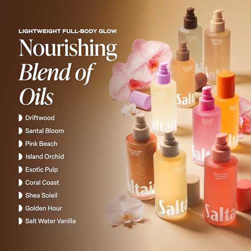 Saltair Nourishing Body Oil | Lightweight Body Glow | Driftwood, 4 oz