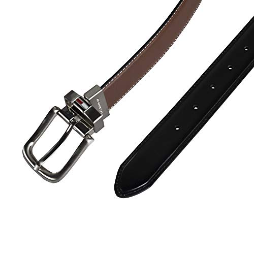 Tommy Hilfiger Men's Leather Reversible Belt (Pack of 1),Brown/black,34