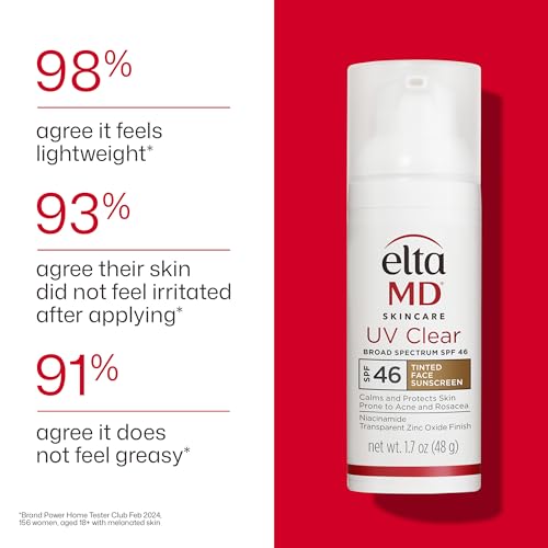 EltaMD UV Clear Tinted Face Sunscreen with Zinc Oxide, SPF 46, 1.7 oz