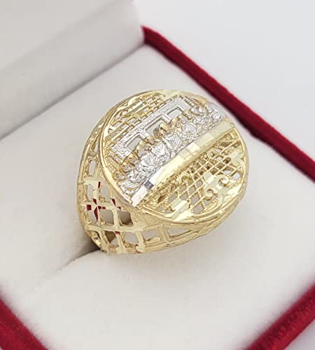 AMZ Jewelry 10K Yellow Gold Last Supper Ring For Men Hip Hop Ring