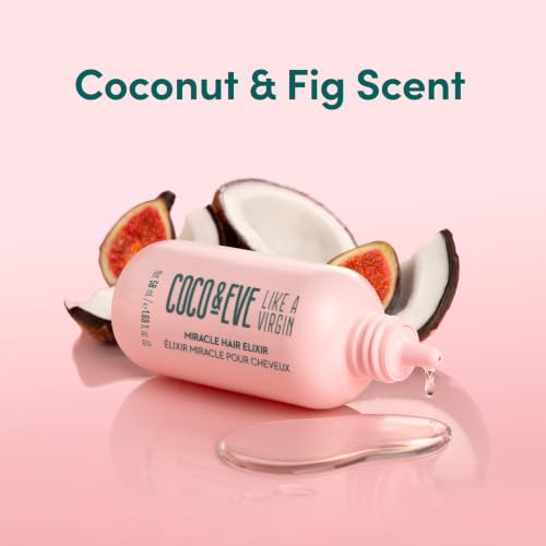 Coco & Eve Miracle Hair Elixir. Coconut Oil with Hyaluronic Acid Leave in Conditioner.Treatment for Dry Damaged Hair | Frizz control. Protects from Heat Styling