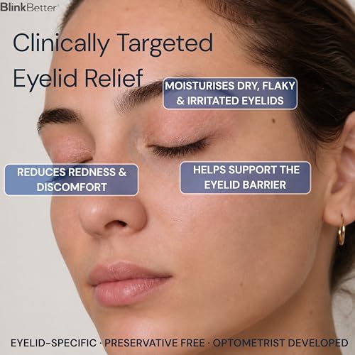 BlinkBetter Lanolin Free Eyelid Ointment 10g – For Sensitive & Dry Eyelids - Hydrates, Nourishes & Soothes – Moisturising Care for Dry, Itchy, Red, Sensitive, Flaky Skin Around the Eyes