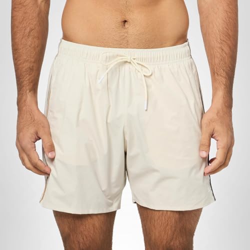 BOSS, Iconic Stripe Swim Trunks, Cream Gloss, XL
