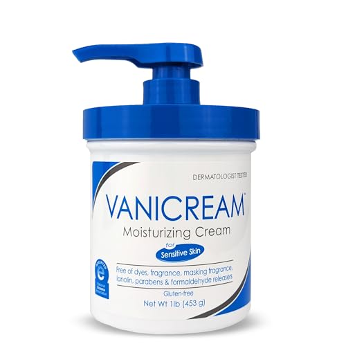 Vanicream Moisturizing Cream with Pump Dispenser, 16 Oz, Formulated without Common Irritants for Sensitive Skin, Body & Face Moisturizer, Restores Moisture & Soothes Irritated, Itchy Areas