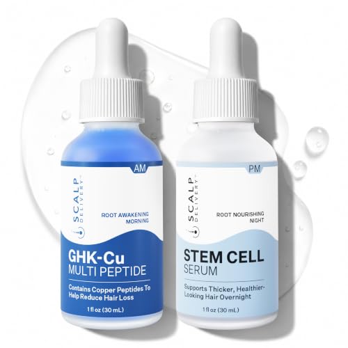 Scalp Delivery AM/PM GHK-Cu Peptide Scalp Serum | Stem Cell Hair Serum with Redensyl + Capixyl + AnaGain + Procapil | Multi-Peptide for Hair Density | 2 × 30 mL