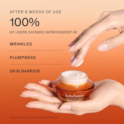 Sulwhasoo Concentrated Ginseng Rejuvenating Cream Set | Korean Ginseng-Powered Skincare 4-piece Anti-Aging Gift Set | Strengthens Skin Barrier | Visibly Improves Wrinkles | Includes Full-size Cream