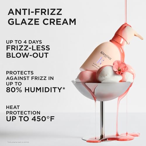 KÉRASTASE Gloss Absolu Anti-Frizz Styling Cream for Thick, Frizzy Hair, for Shine & Smoothness, with Hyaluronic Acid, Silicone-Free Formula, 8.4 Fl Oz