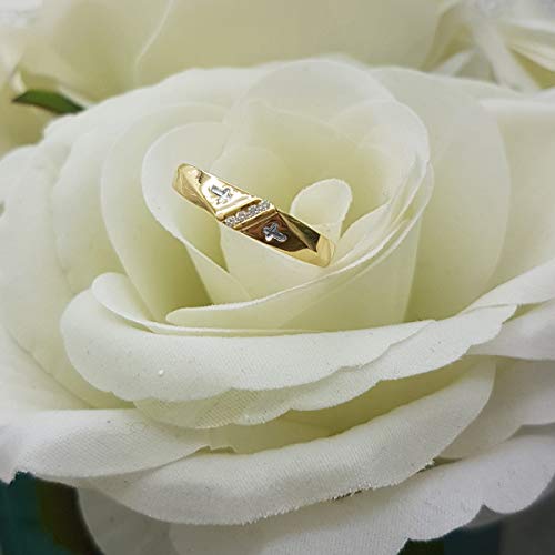 Dazzlingrock Mens Cross Wedding Band 10K Real Solid Yellow Gold, Size 10