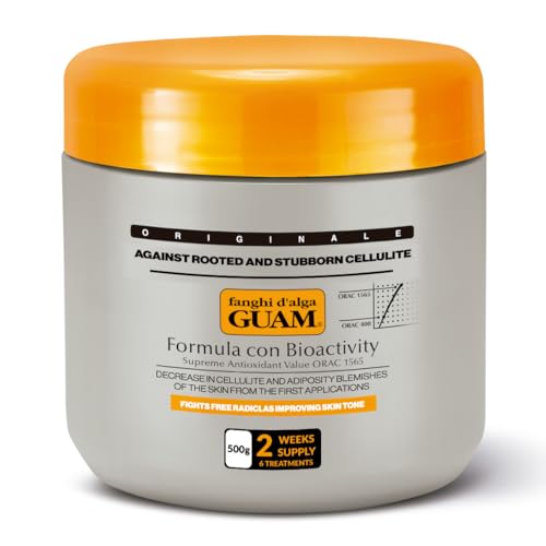 Guam Anti-cellulite Body Wrap for Thighs, Legs, MAX STRENGTH Hot Mud for Stubborn Cellulite, Clay Body Mask with Caffeine, Seaweed and Essential Oils, Reduce Dimples on Legs, Inch Reduction (1.1LB)