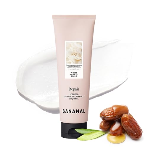 BANANAL Scented Repair Treatment Mask – Protein Enriched Deep Korean Hair Conditioner for Damaged – 17 Amino Acids, Botanical Oils, Shea Butter & Ceramide, White Floral Musk, 100 ml / 3.4 fl oz