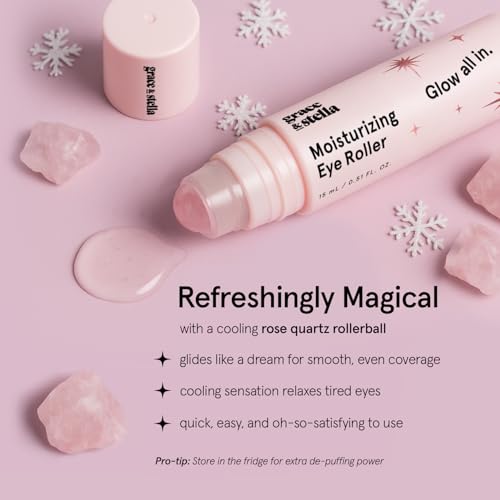 grace & stella Under Eye Brightener with Rose Quartz Rollerball