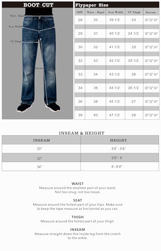 Flypaper Mens Fashion Bootcut Jeans Regular FIT Medium Vintage Blue Size 32X30