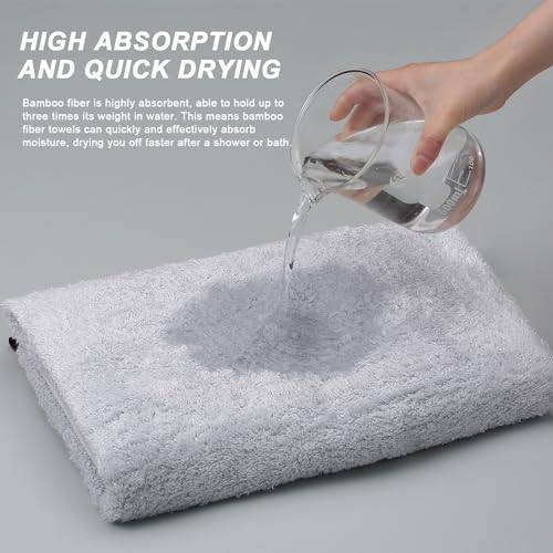 Aibaser Viscose from Bamboo and Cotton Bath Towels Set of 6-27x54 Inch Ultra Soft, Highly Absorbent Large Shower Towels for Bathroom, Spa & Gym