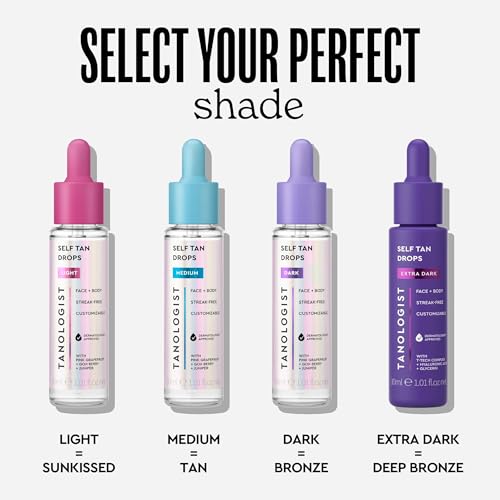 Tanologist Dark Self-Tan Drops, Face Tanning Drops, 1.01 Fl Oz