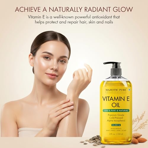 Majestic Pure Vitamin E Oil 100% Pure & Natural Body Oil - 8 Fl Oz