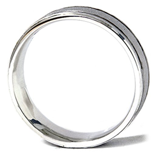 P3 POMPEII3 Pompeii Mens Hammered 14K White Gold Comfort Fit Ring Band New - Size 5
