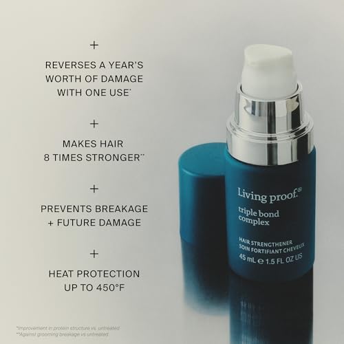 Living Proof Triple Bond Complex Leave-In Treatment and Hair Mask – Rebuilds Hair Structure, Repairs Damage, Heat Protection, Long-Lasting Results, 1.7 oz