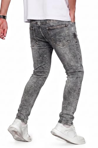 GINGTTO Mens Grey Jeans Slim Fit Stretch,Skinny Jeans Men Designer Casual Jeans for Men 32