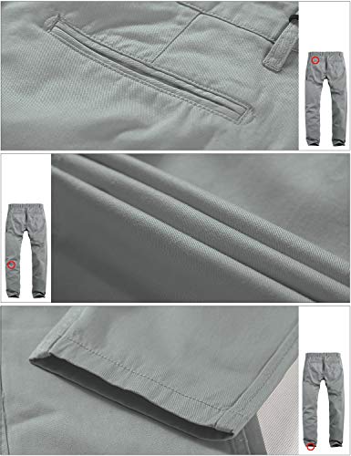 Match Mens Regular-Fit Casual Flat Front Chino Pants (34, 8118 Medium Gray)