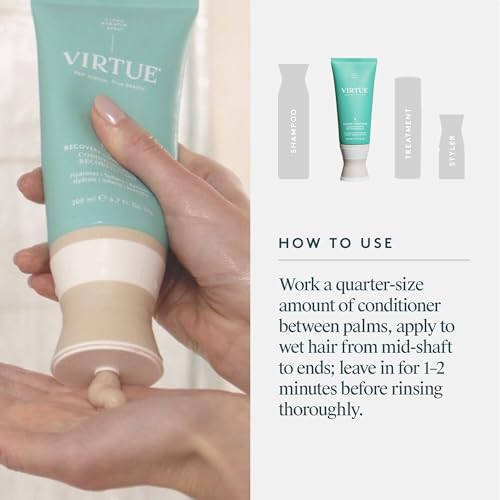VIRTUE Recovery Conditioner with Keratin Hydrates, Softens, and Renews Damaged Hair, Sulfate Free, Color Safe