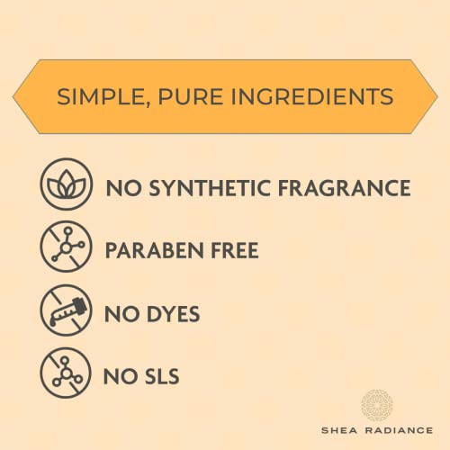 Shea Radiance P.U.R.E. Whipped Shea Butter with Colloidal Oatmeal - Whipped Body Butter Blended with Skin Soothing Oatmeal & Moisturizing Rice Bran Oil | Unscented (5 oz)